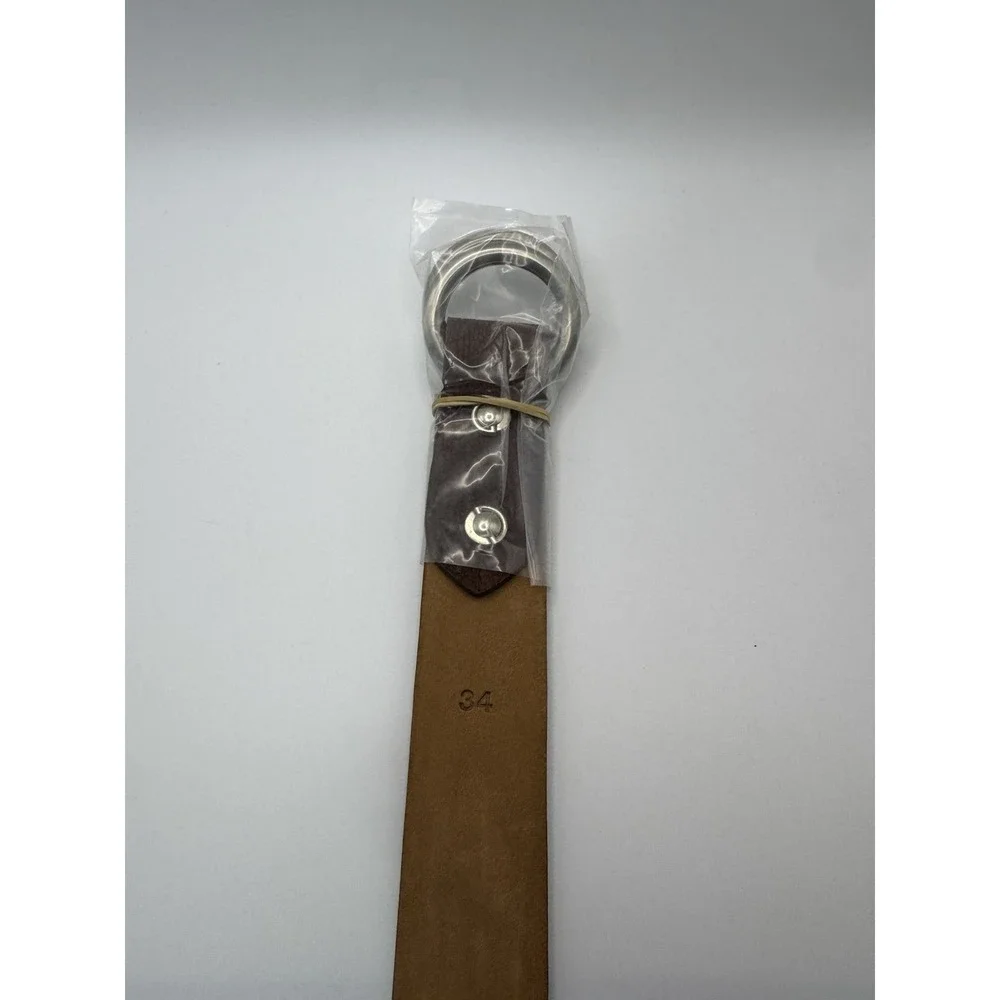 W Kleinberg O Ring Loop Belt Brown Ostrich Leg Leather Belt Sz 34 Designer Custo
